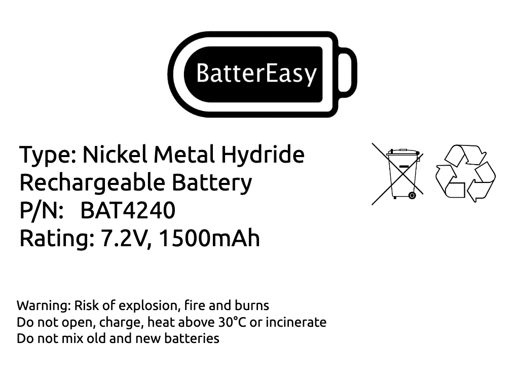 Burley Gas Fire High Capacity 2200mAh Rechargeable Ignition Battery 7.2V