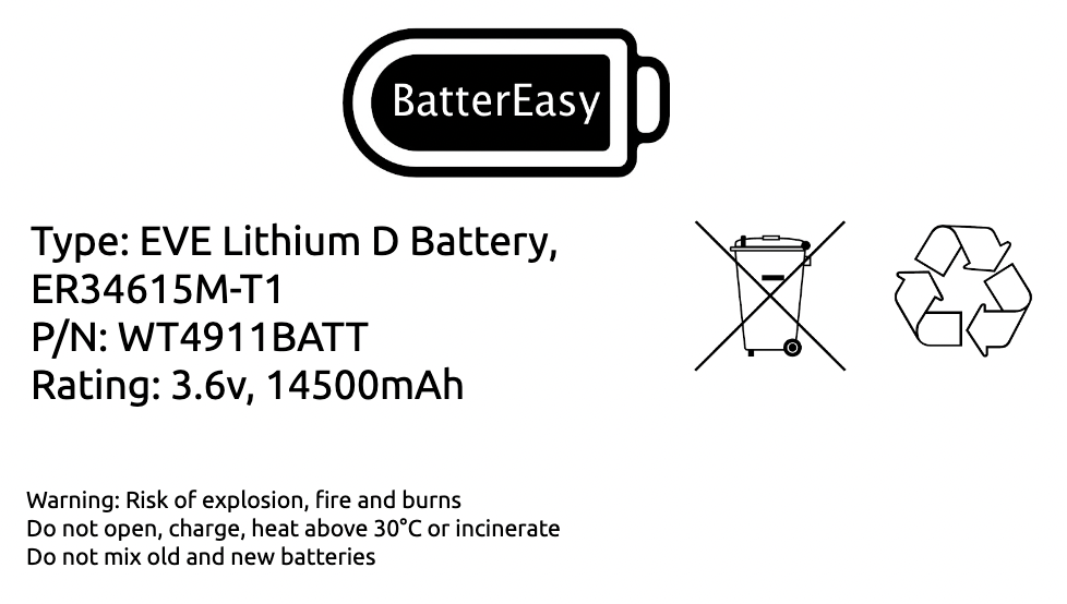 DSC Alexor Siren Bell Box Battery Alarm WT4911BATT Replacement for WT4911B