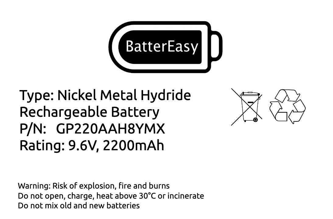 Pyronix Enforcer Control Panel Alarm Battery 9.6V NiMH BAT-ENF8XAA