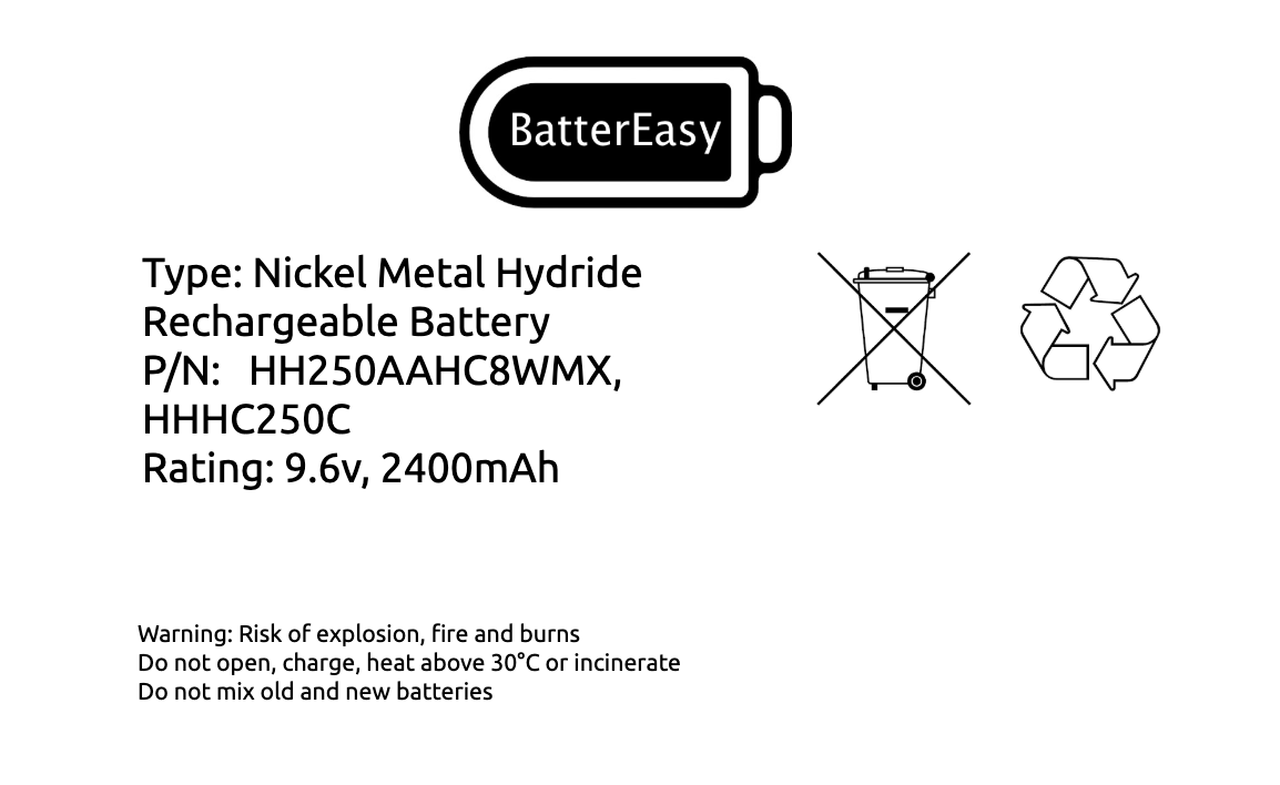 BatterEasy Battery Replacement to fit HKC Quantum 70 SecureWave 9.6V Alarm Panel