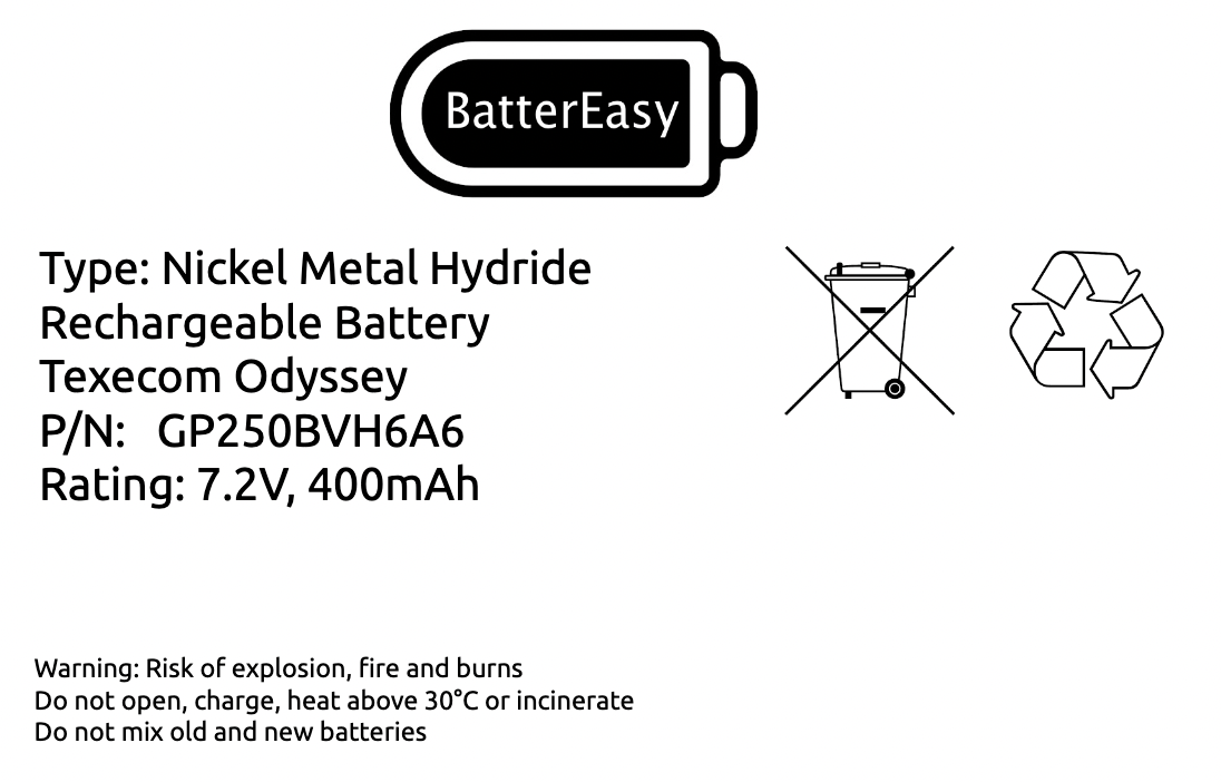 Texecom Odyssey Extended Life Siren Alarm 7.2V Bell Box Sounder Battery