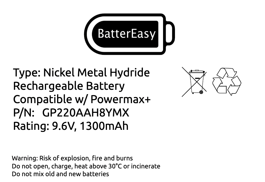 Visonic Powermax + Plus 9.6V GP130AAM6YMX Siren Alarm Replacement