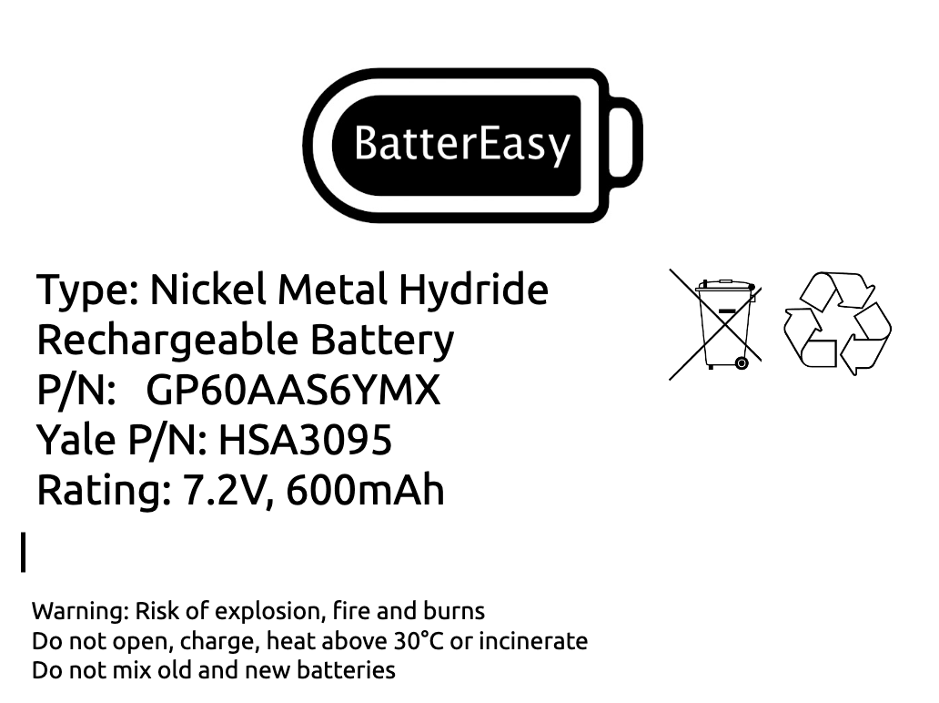 BatterEasy Replacement Battery Designed to fit Yale HSA3095 Alarm System