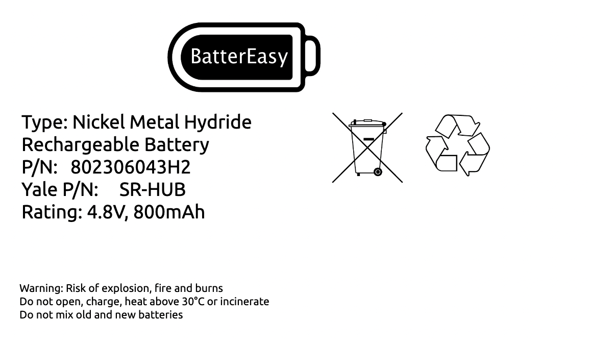 BatterEasy Replacement Battery Designed to fit Yale Smart Hub 2.0 Alarm Back Up